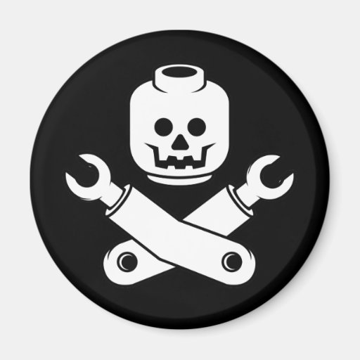 toy skull and crossbones fridge magnet