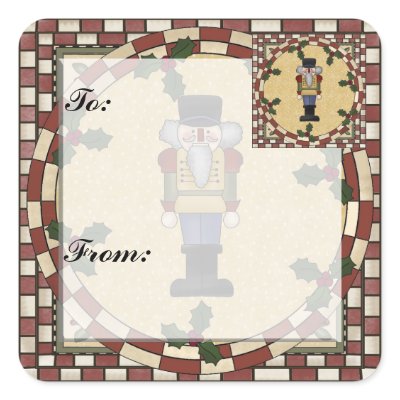 Toy Soldier Christmas Gift Tag Sticker
