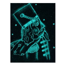 Toy Soldier in Black and Aqua Post Cards
