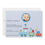 Toy Train-Kids Birthday party invitation( blue)