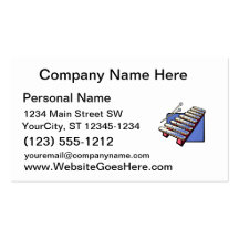 Toy xylophone with mallets, blue graphic business card templates