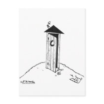 TP Rolls Away From an Outhouse