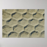 trace of tyre in the sand posters