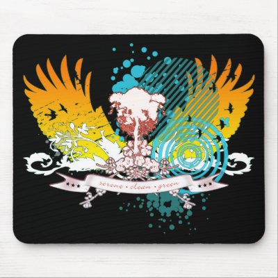 traced tree. serene - clean - green. mouse pad by asyrum