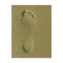 Traces in the sand - beach footprint postcards