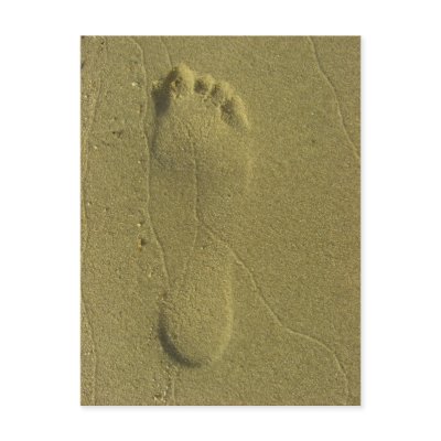 Traces in the sand - beach footprint post cards by Rainmountain