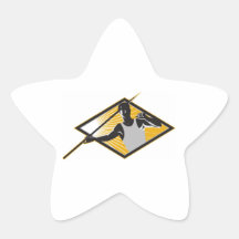 Track and Field Athlete Javelin Throw Retro Sticker