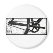 Track Bicycle Drive Train Fridge Magnet