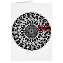 Track Bicycle Mandala Greeting Cards