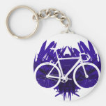 Track Bicycle on Violet Keychain