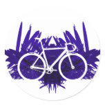 Track Bicycle on Violet Stickers