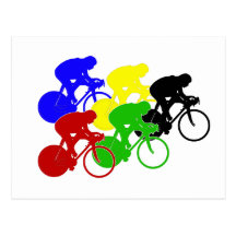 Track Cycling Bicycle Race Bike Riders   Postcard