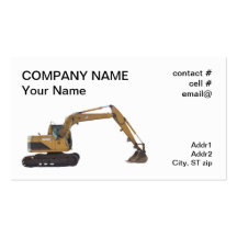 tracked excavator business card template