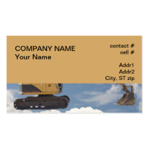 tracked excavator portion business cards
