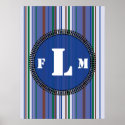 Tracks & Stripes Monogram Poster posters