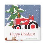 Tractor for Christmas magnets