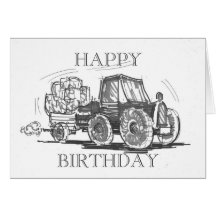 Tractor Happy Birthday Card