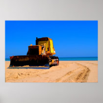 Tractor In The Sand Print
