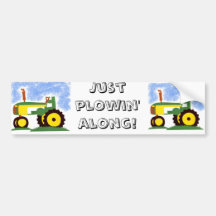Tractor under Blue Sky Bumper Stickers