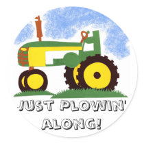 Tractor under Blue Sky Stickers