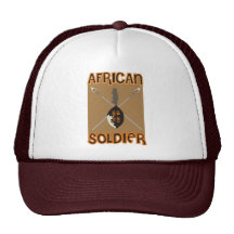 Traditional African Soldier Spear and Shield Mesh Hats