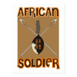 Traditional African Soldier Spear and Shield postcards