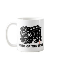Traditional Chinese Paper Cut Year of Tiger Coffee Mug