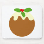 Traditional Christmas Pudding. On White. Mousepads