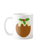Traditional Christmas Pudding. Vector. On White. mugs