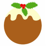Traditional Christmas Pudding. Vector. On White. photo sculptures