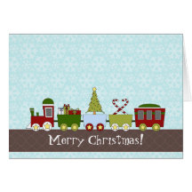 Traditional Christmas Train Folded Christmas Card