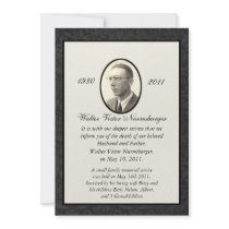Traditional Death Announcement Card