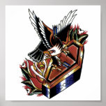 traditional eagle tattoo posters