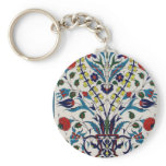 Traditional islamic floral design tiles keychain