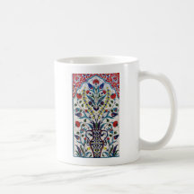 Traditional islamic floral design tiles mug