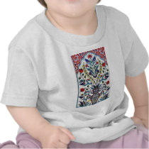 Traditional islamic floral design tiles tees