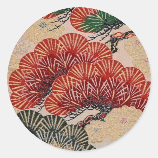 Traditional Japanese fabric design Stickers