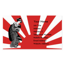 Traditional Japanese ukiyoe woman Business Card Template
