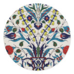 Traditional OTTOMAN floral design tiles Round Stickers