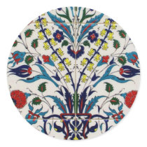 Traditional OTTOMAN floral design tiles Round Stickers