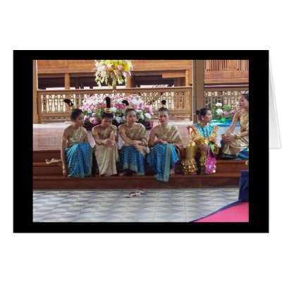 Traditional Thai Dancers take a break! Card by motoracestar