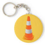 Traffic Cone with Grey Stripes keychains