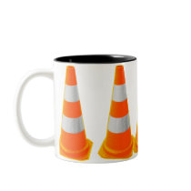 Traffic Cone with Grey Stripes Coffee Mugs