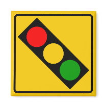 Traffic Light Ahead Highway Sign Magnet