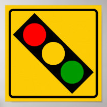 Traffic Light Ahead Highway Sign Print