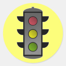 Traffic Light Round Sticker