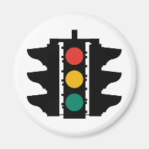 Traffic Lights Street Sign Fridge Magnet