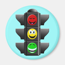 TRAFFIC SIGNAL SMILEYS FRIDGE MAGNET