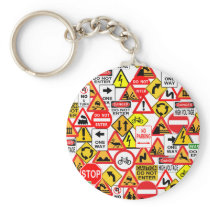 Traffic signs keychain