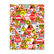 Traffic signs postcard